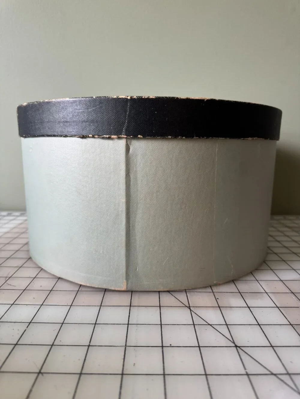 Vintage Aqua Hat Box | Retro Storage Case | Mid Century